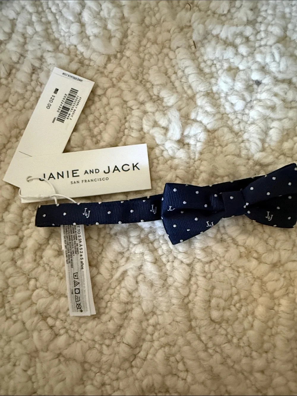 Janie and Jack Navy Blue Polka Dot Bow Tie